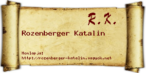 Rozenberger Katalin névjegykártya